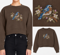 Cross-Stitch Bluebird Embroidered Crewneck Sweatshirt | Devony