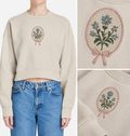 Cross-Stitch Bouqet Embroidered Crewneck Sweatshirt | Devony