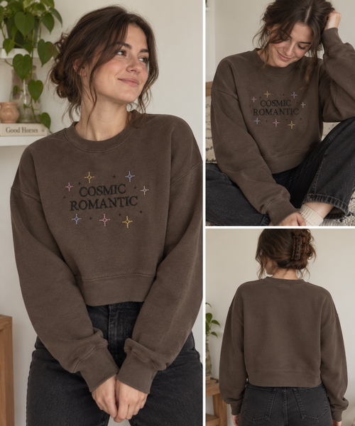Cosmic Romantic Embroidered Crewneck Sweatshirt | Syzygy
