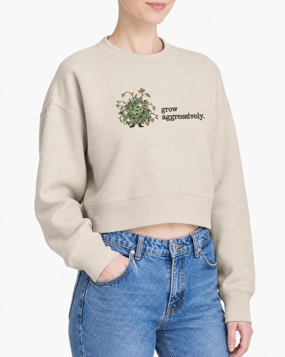 Grow Aggressively Embroidered Sweatshirt | Meep