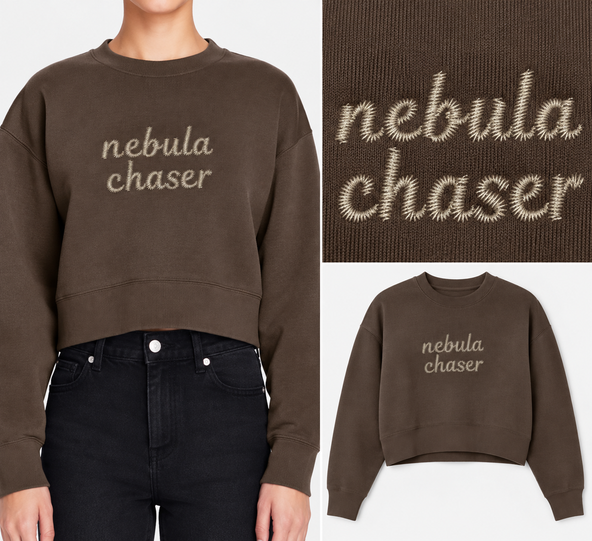 Nebula Chaser Embroidered Crewneck Sweatshirt | Syzygy